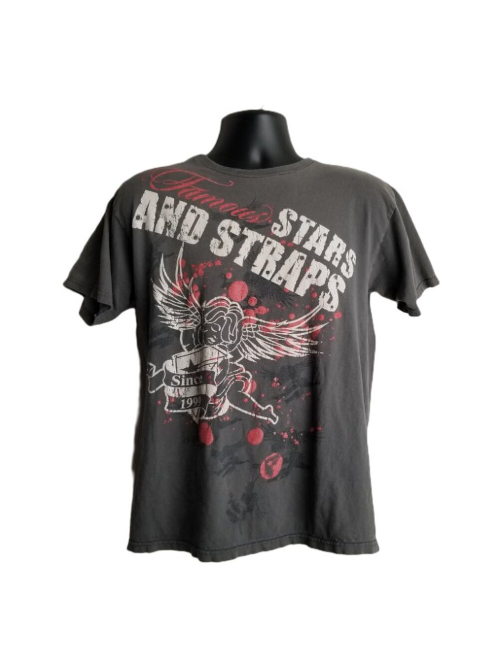 Famous Stars Straps Eagle Graphic Tee L Travis Barker Punk Rock Y2K Vintage